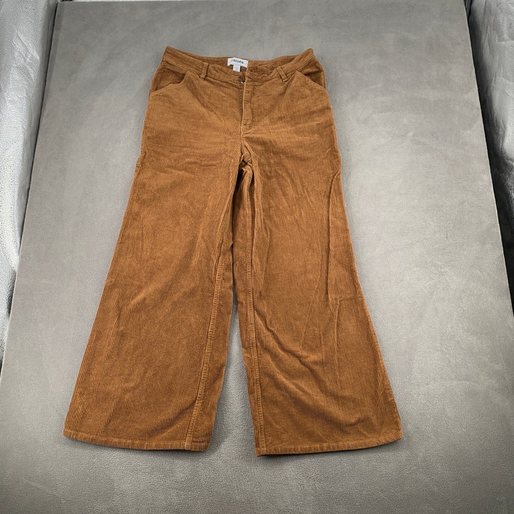 RSQ Brown Corduroy Wide Leg Pants Size 31 Utility Carpenter Trousers